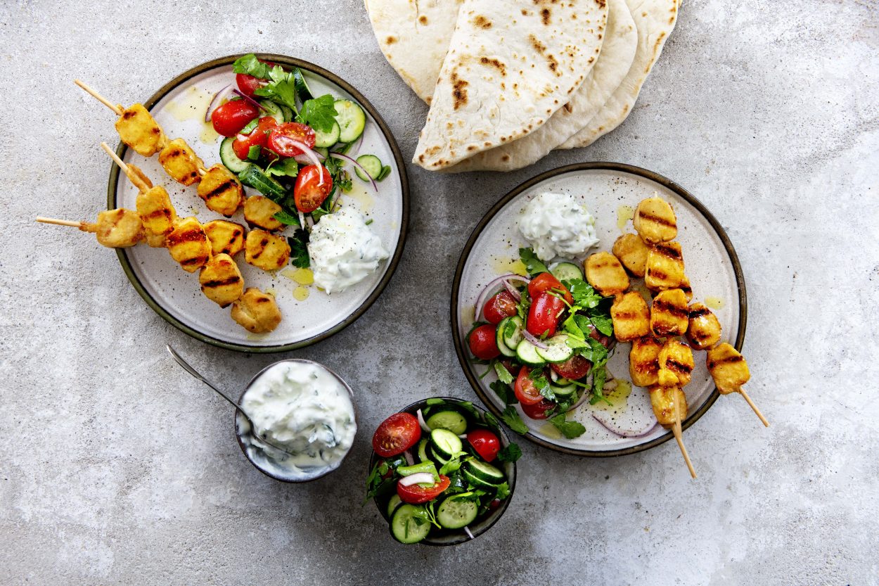 Chickenspiesjes met tzaziki