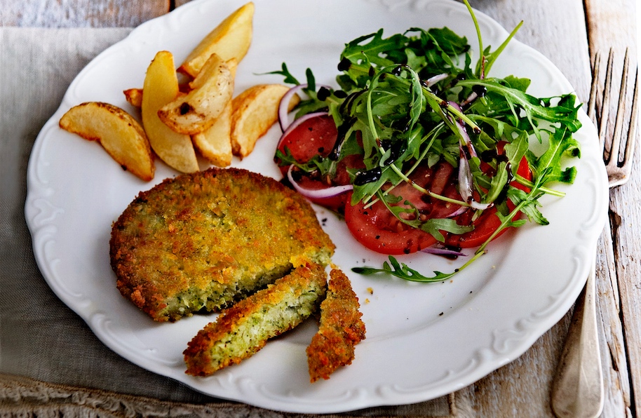 brokkoli-burger-mit-rucolasalat